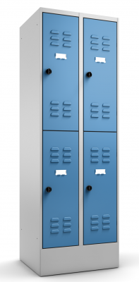 doppelstöckiger Stahlspind mit 4 Türen in Lichtblau